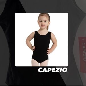 NWT Capezio High-Neck Tank Black Leotard